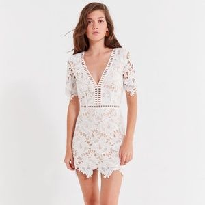 UO Floral Lace Ladder Mini Dress - Small